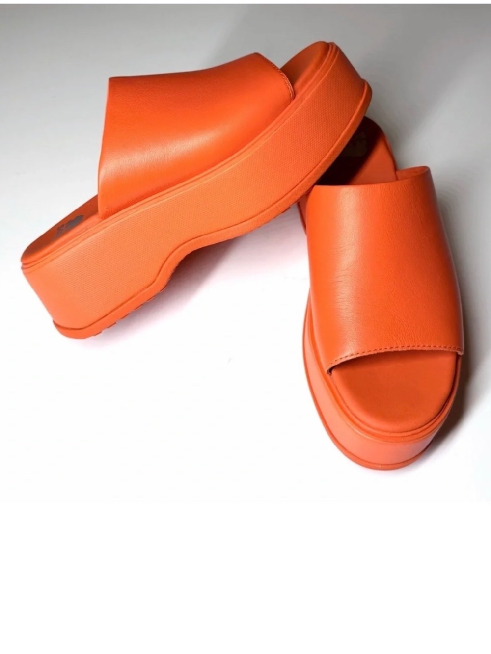 Sorel Women's DAYSPRING Orange Platform Slide Sandals Size- 7 - Picture 3 of 4